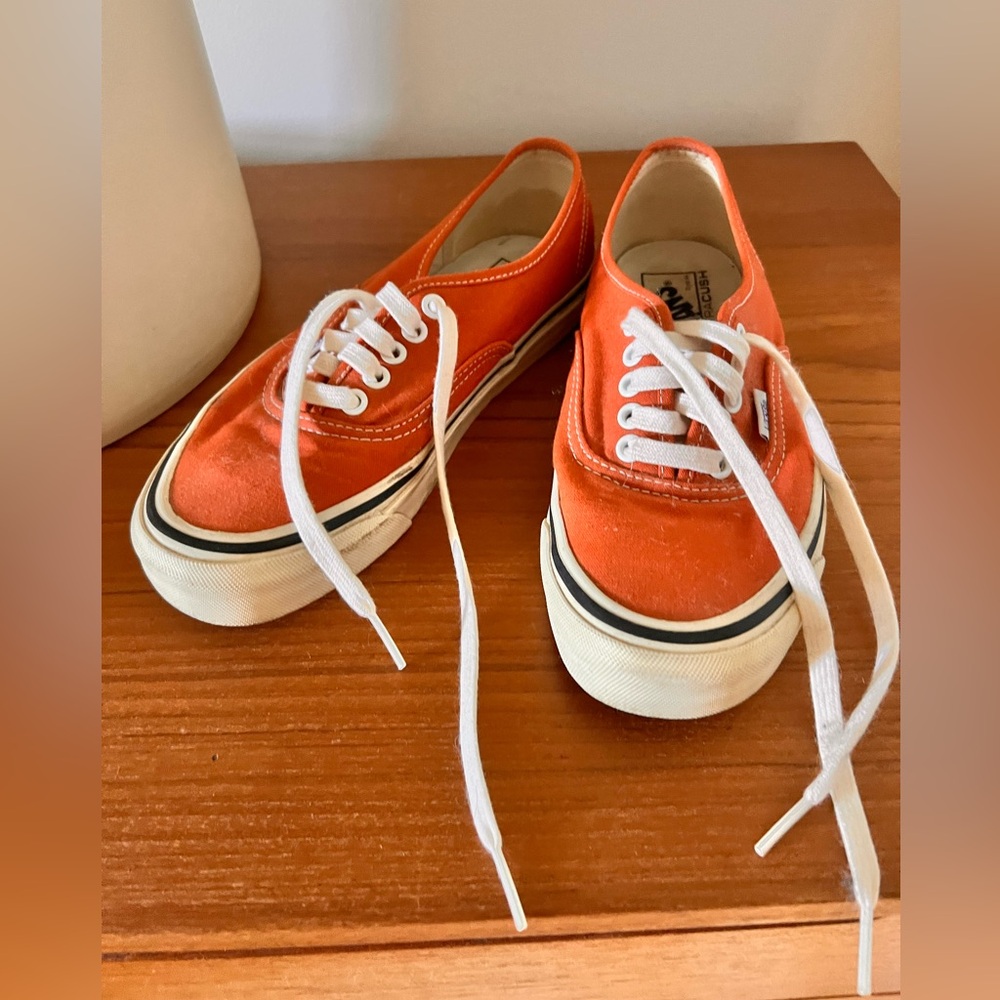Vans Women’s Orange Canvas Low-Top Sneakers